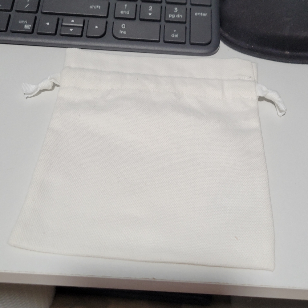 New Authentic Dior White Drawstring Pouch Bag - image 2
